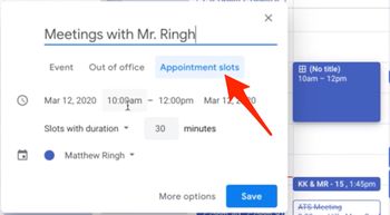 Appointment Slots Google Calendar 2020