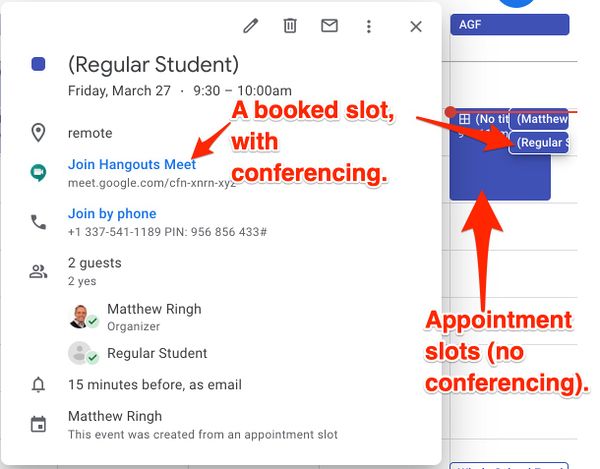 Use Google Calendar Appointment Slots Google Meet For Remote 1 1 Meetings With Students Howdoi